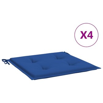 Tuinstoelkussens 4 st 50x50x3 cm oxford stof koningsblauw 2