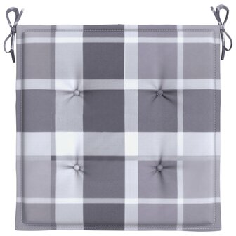 Tuinstoelkussens 4 st 50x50x3 cm oxford stof ruitpatroon grijs 5