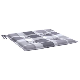 Tuinstoelkussens 4 st 50x50x3 cm oxford stof ruitpatroon grijs 6