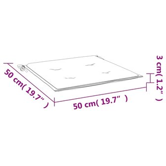 Tuinstoelkussens 4 st 50x50x3 cm oxford stof ruitpatroon grijs 9