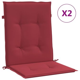 Tuinstoelkussens 2 st 100x50x3 cm oxford stof wijnrood 2