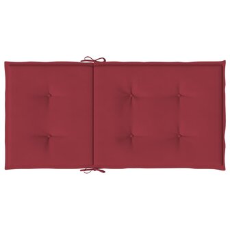 Tuinstoelkussens 2 st 100x50x3 cm oxford stof wijnrood 7