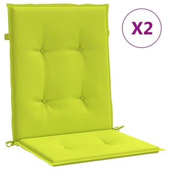 Tuinstoelkussens 2 st 100x50x3 cm oxford stof heldergroen 2