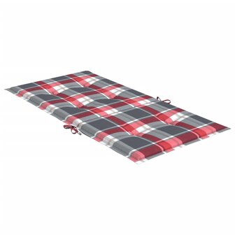 Tuinstoelkussens 2 st 100x50x3 cm oxford stof ruitpatroon rood 6