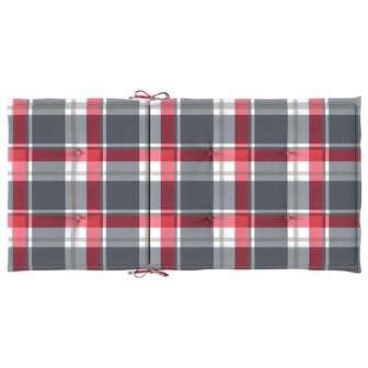 Tuinstoelkussens 2 st 100x50x3 cm oxford stof ruitpatroon rood 7