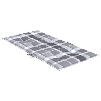 Tuinstoelkussens 2 st 100x50x3 cm oxford stof ruitpatroon grijs 6