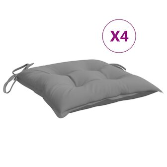 Stoelkussens 4 st 40x40x7 cm oxford stof grijs 2