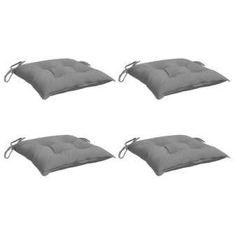 Stoelkussens 4 st 40x40x7 cm oxford stof grijs 3