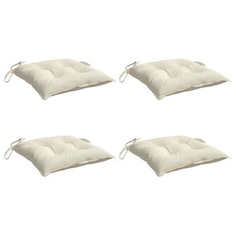 Stoelkussens 4 st 40x40x7 cm oxford stof cr&egrave;mewit 3