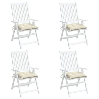 Stoelkussens 4 st 40x40x7 cm oxford stof cr&egrave;mewit 4