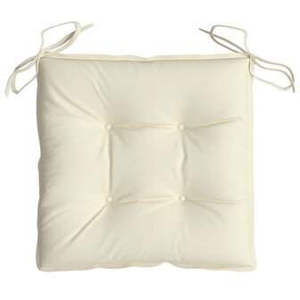 Stoelkussens 4 st 40x40x7 cm oxford stof cr&egrave;mewit 6