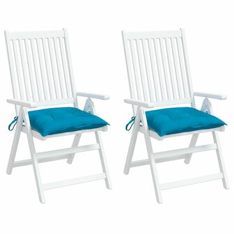 Stoelkussens 2 st 40x40x7 cm oxford stof lichtblauw 4
