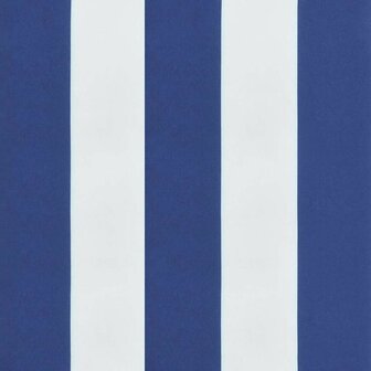 Tuinstoelkussens 2 st gestreept 40x40x3 cm stof wit en blauw 8