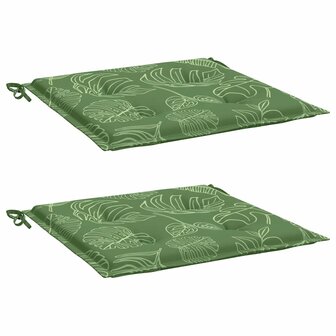 Stoelkussens 2 st bladpatroon 40x40x3 cm stof 3