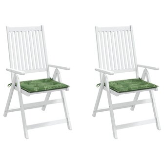 Stoelkussens 2 st bladpatroon 40x40x3 cm stof 4