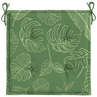 Stoelkussens 2 st bladpatroon 40x40x3 cm stof 6