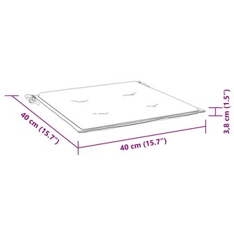 Stoelkussens 2 st bladpatroon 40x40x3 cm stof 9
