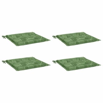 Stoelkussens 4 st bladpatroon 40x40x3 cm stof 3