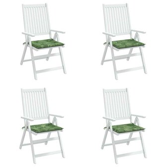 Stoelkussens 4 st bladpatroon 40x40x3 cm stof 4