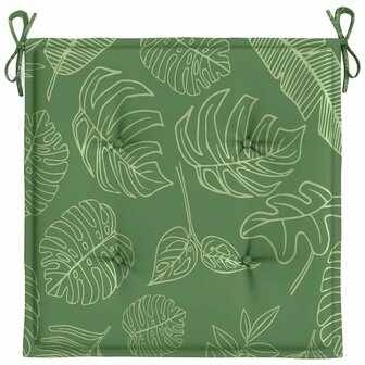 Stoelkussens 4 st bladpatroon 40x40x3 cm stof 6