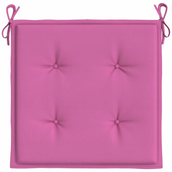 Tuinstoelkussens 2 st 40x40x3 cm stof roze 6