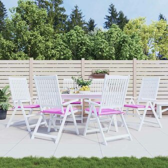 Tuinstoelkussens 6 st 40x40x3 cm stof roze 1