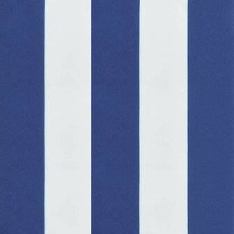 Tuinstoelkussens 2 st gestreept 50x50x3 cm stof wit en blauw 8