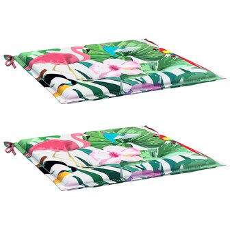 Tuinstoelkussens 2 st 50x50x3 cm stof meerkleurig 3