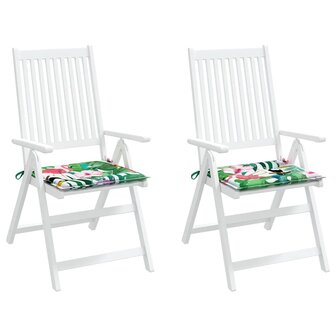 Tuinstoelkussens 2 st 50x50x3 cm stof meerkleurig 4