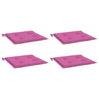 Tuinstoelkussens 4 st 50x50x3 cm stof roze 3