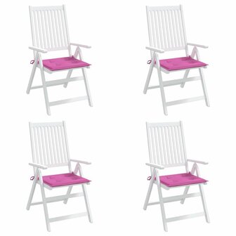 Tuinstoelkussens 4 st 50x50x3 cm stof roze 4