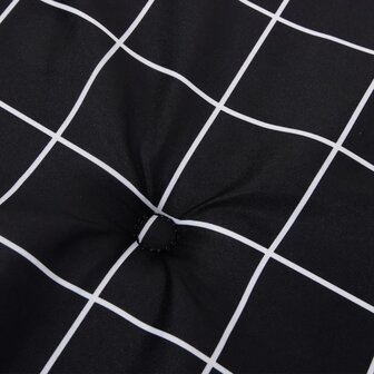 Stoelkussens 2 st hoge rug ruitpatroon stof zwart 7