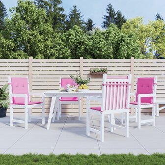 Stoelkussens 4 st lage rug stof roze 1