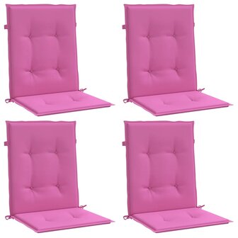 Stoelkussens 4 st lage rug stof roze 3