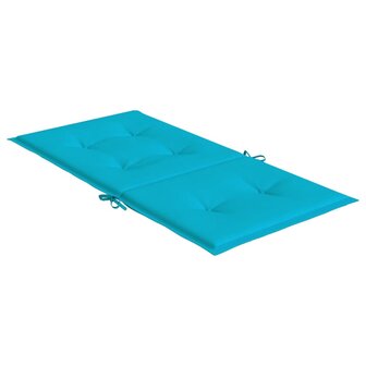 Stoelkussens 4 st lage rug stof turquoise 6