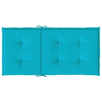 Stoelkussens 4 st lage rug stof turquoise 7
