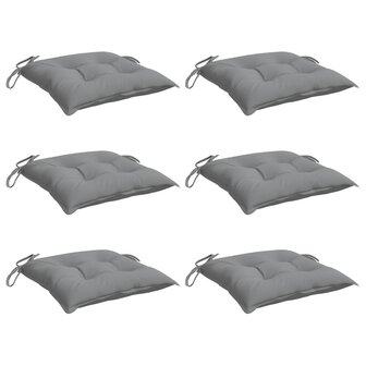 Stoelkussens 6 st 40x40x7 cm oxford stof grijs 3