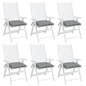 Stoelkussens 6 st 40x40x7 cm oxford stof grijs 4