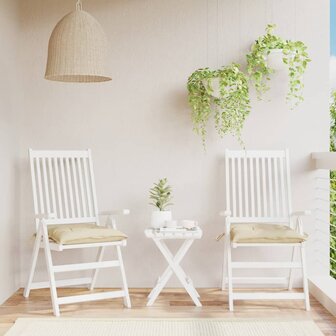 Stoelkussens 2 st 40x40x7 cm oxford stof beige 1