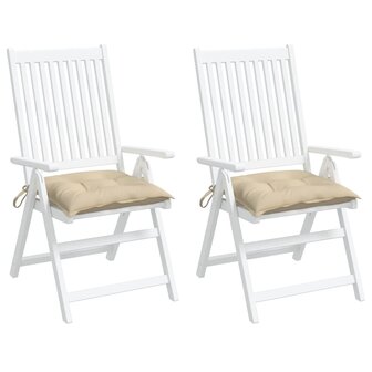 Stoelkussens 2 st 40x40x7 cm oxford stof beige 4