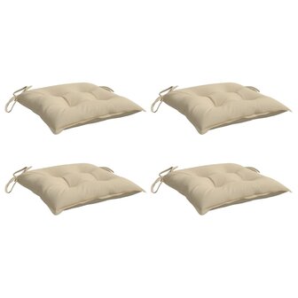 Stoelkussens 4 st 40x40x7 cm oxford stof beige 3