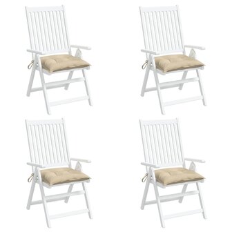 Stoelkussens 4 st 40x40x7 cm oxford stof beige 4