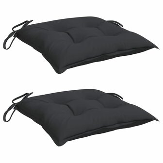 Stoelkussens 2 st 40x40x7 cm oxford stof zwart 3