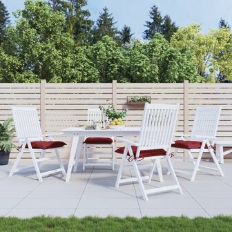 Stoelkussens 4 st 40x40x7 cm oxford stof wijnrood 1