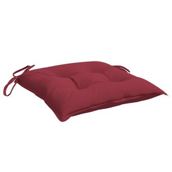 Stoelkussens 4 st 40x40x7 cm oxford stof wijnrood 5
