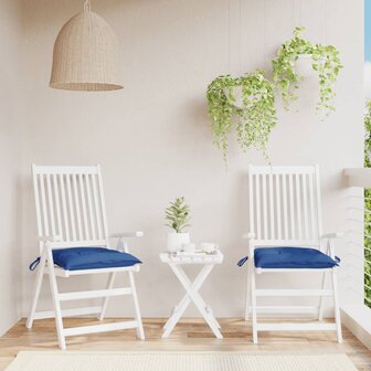 Stoelkussens 2 st 40x40x7 cm oxford stof blauw 1