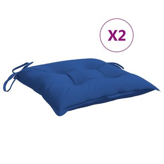 Stoelkussens 2 st 40x40x7 cm oxford stof blauw 2
