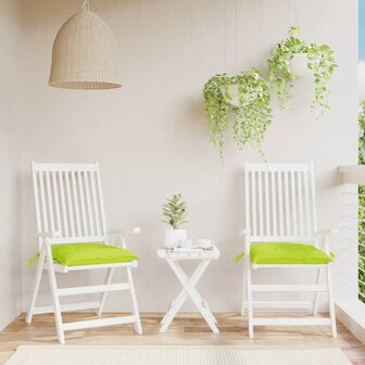 Stoelkussens 2 st 40x40x7 cm oxford stof heldergroen 1