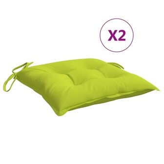 Stoelkussens 2 st 40x40x7 cm oxford stof heldergroen 2