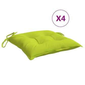 Stoelkussens 4 st 40x40x7 cm oxford stof heldergroen 2